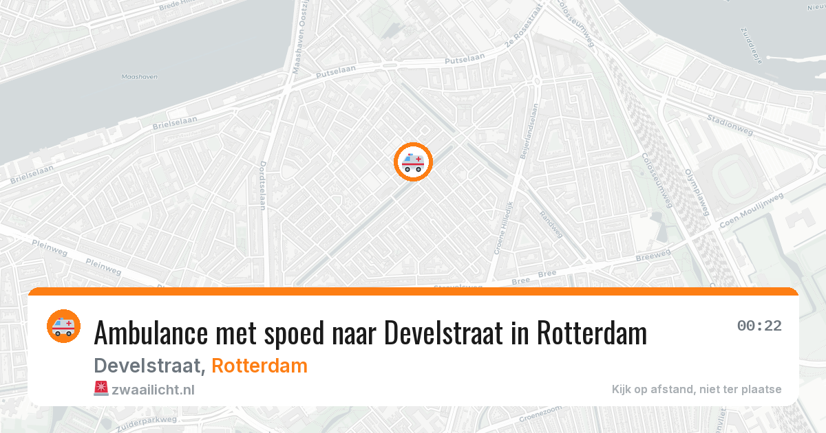 Ambulance met spoed naar Develstraat in Rotterdam — 18 mrt 2026