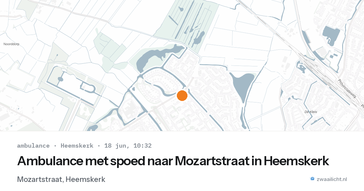 Ambulance met spoed naar Mozartstraat in Heemskerk — 18 jun 2026