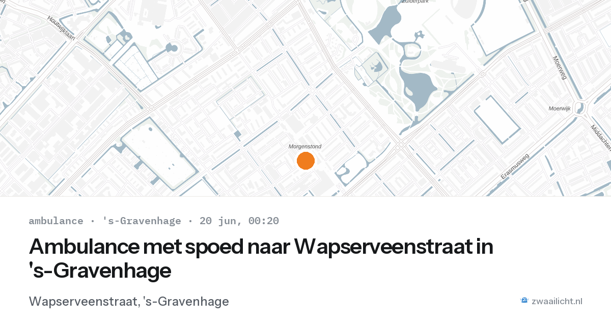 Ambulance met spoed naar Wapserveenstraat in 's-Gravenhage — 19 jun 2026