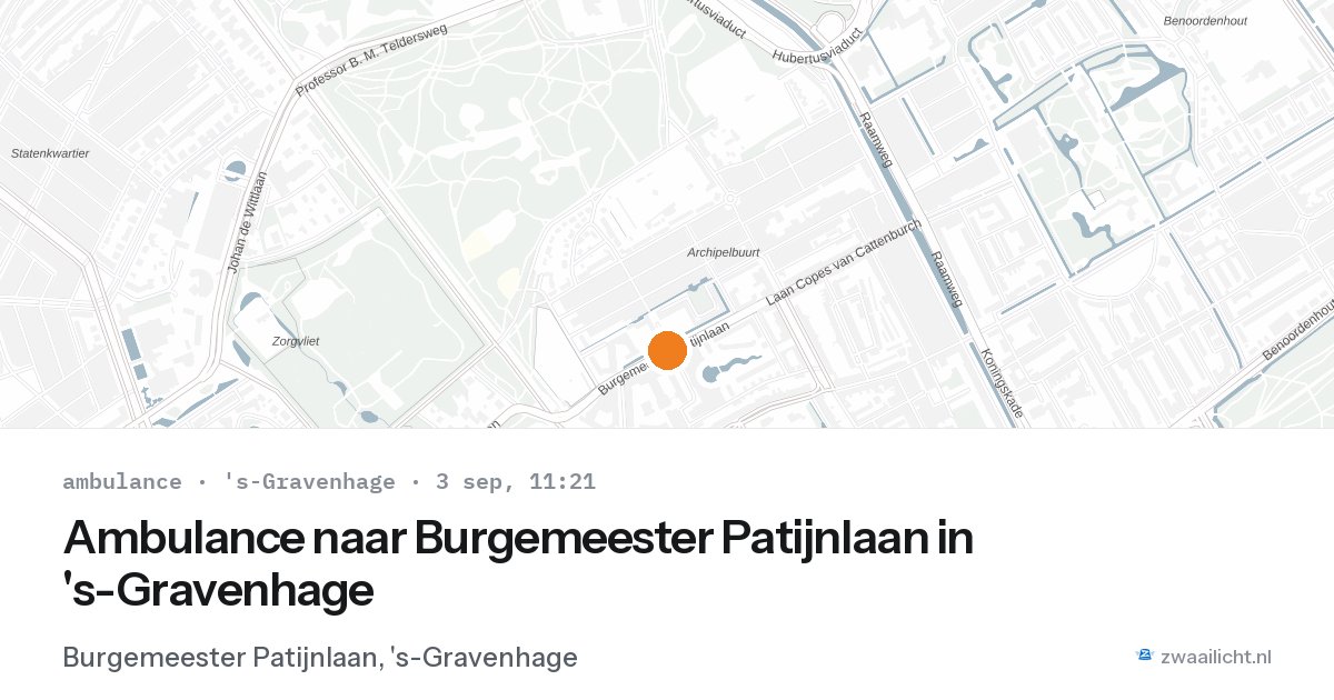 Ambulance naar Burgemeester Patijnlaan in 's-Gravenhage — 3 sep 2026