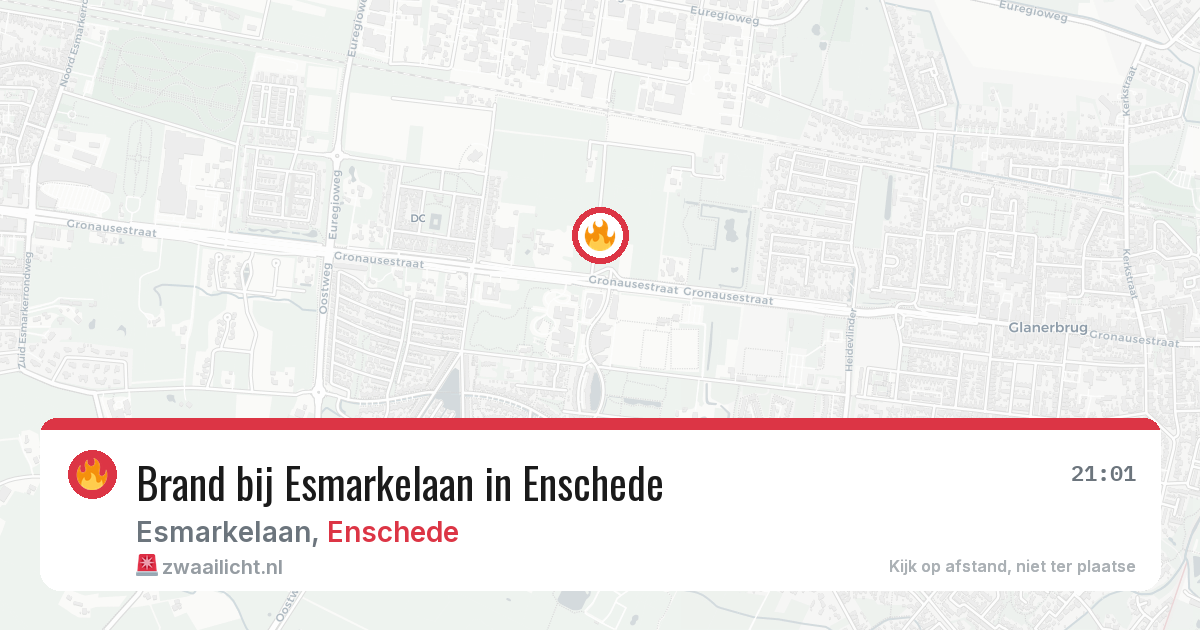 Brand bij Esmarkelaan in Enschede — 28 jun 2026