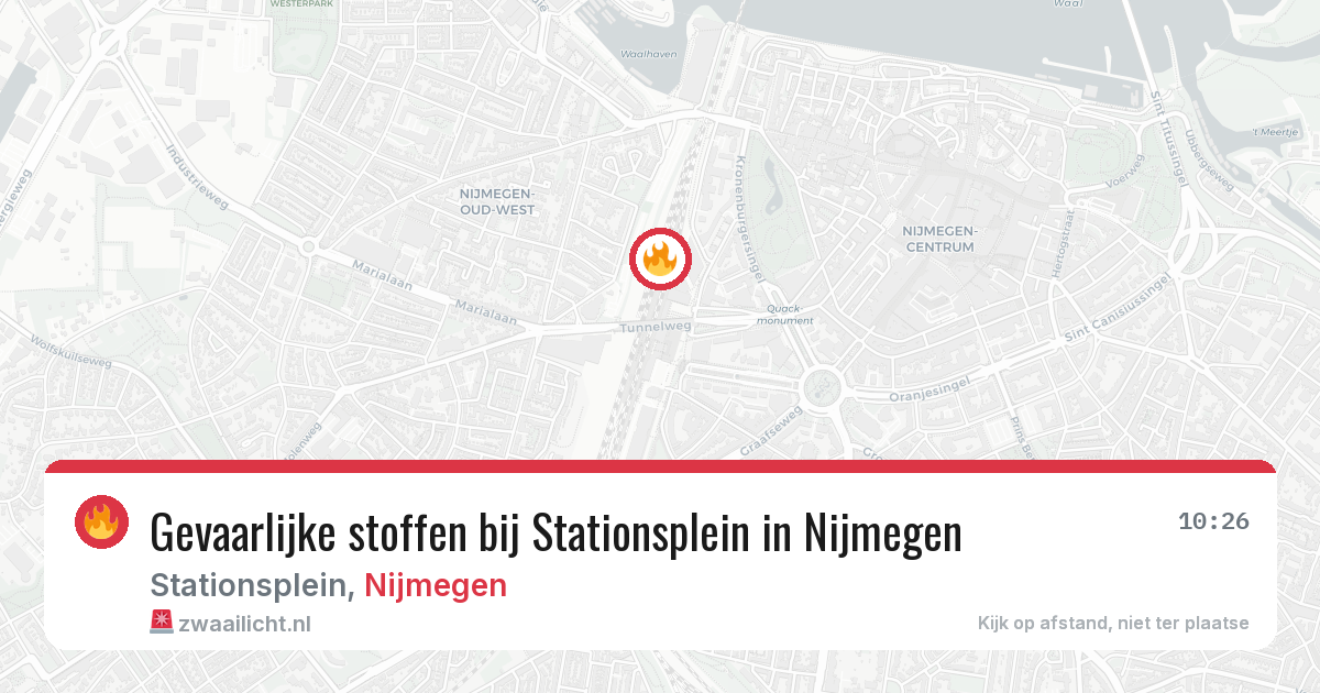 Gevaarlijke stoffen bij Stationsplein in Nijmegen — 12 jun 2026