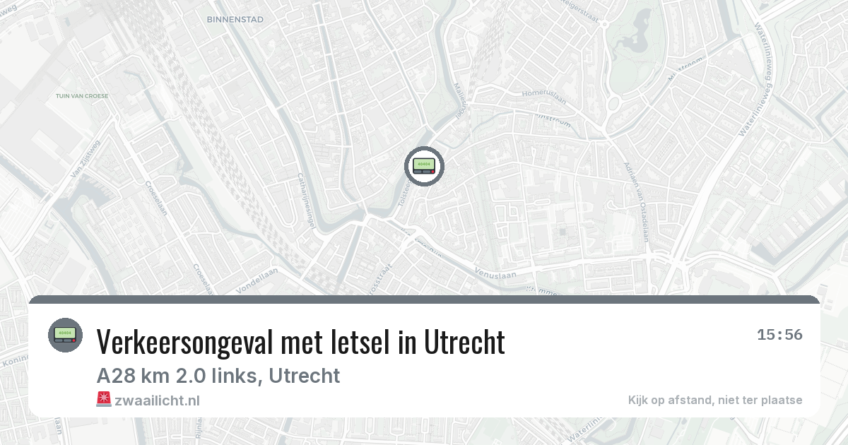 Verkeersongeval met letsel in Utrecht — 19 feb 2026