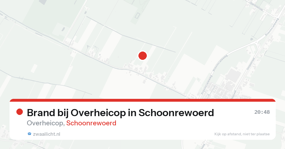 Brand bij Overheicop in Schoonrewoerd — 13 aug 2026