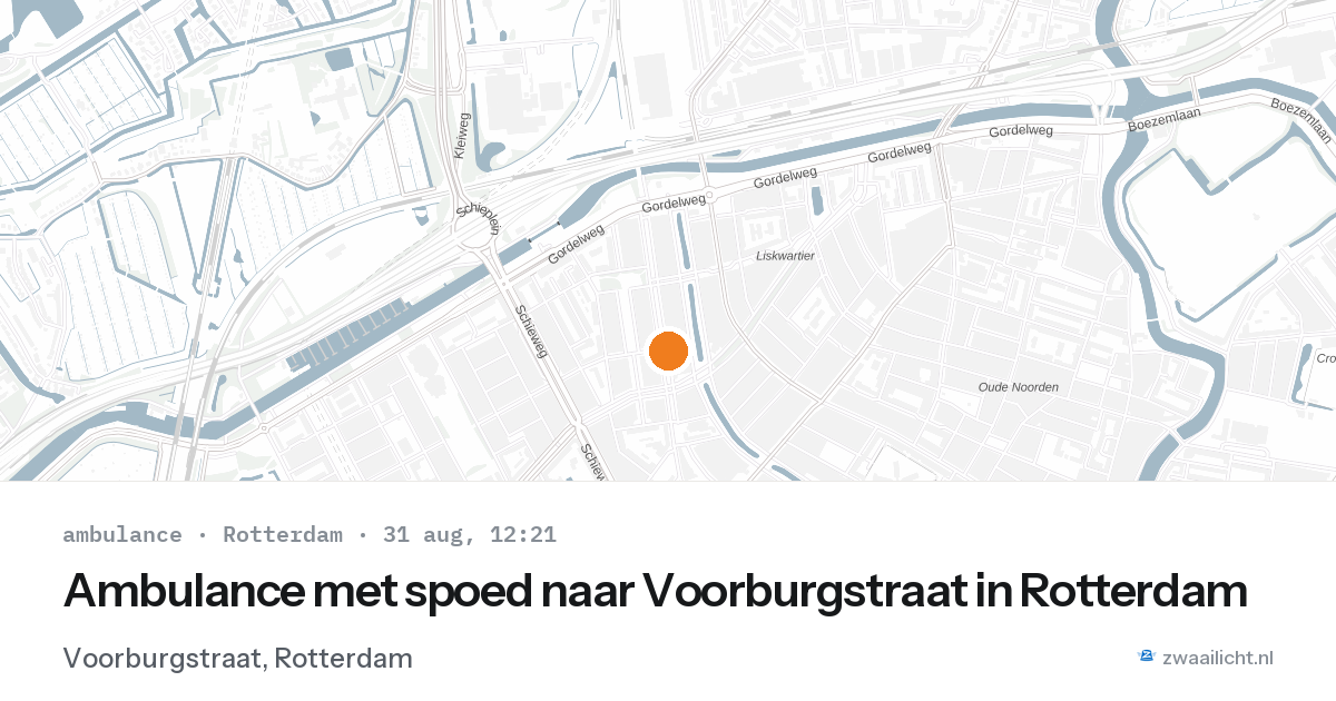 Ambulance met spoed naar Voorburgstraat in Rotterdam — 31 aug 2026