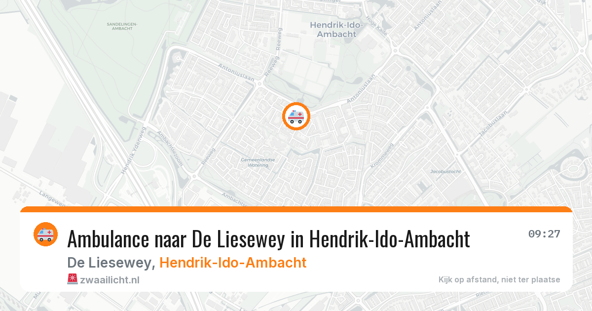Ambulance naar De Liesewey in Hendrik-Ido-Ambacht — 11 jun 2026