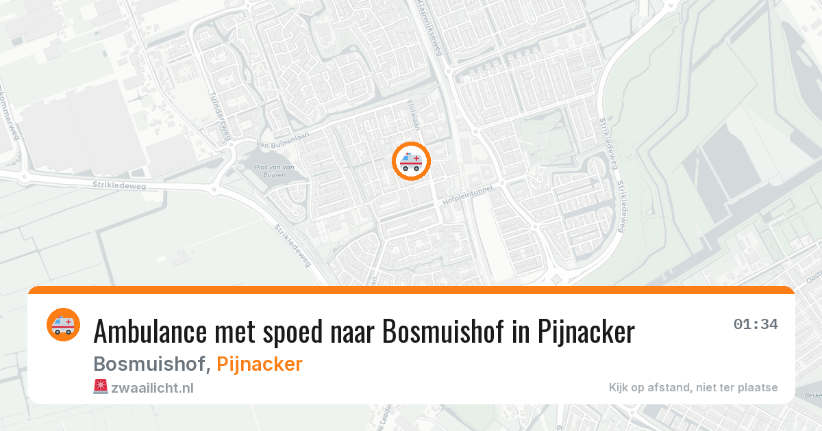 Ambulance met spoed naar Bosmuishof in Pijnacker — 30 jul 2026