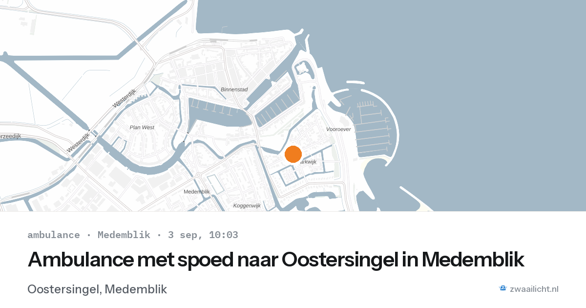 Ambulance met spoed naar Oostersingel in Medemblik — 3 sep 2026