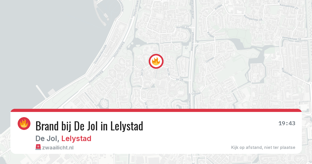 Brand bij De Jol in Lelystad — 19 mrt 2026