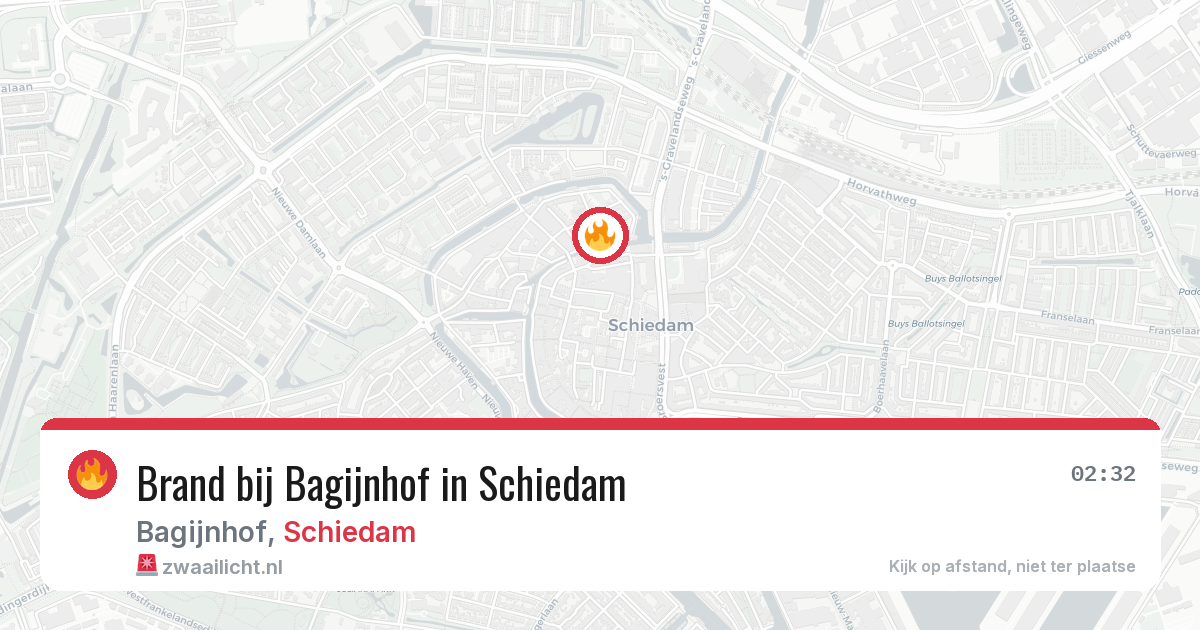 Brand bij Bagijnhof in Schiedam — 26 jul 2026