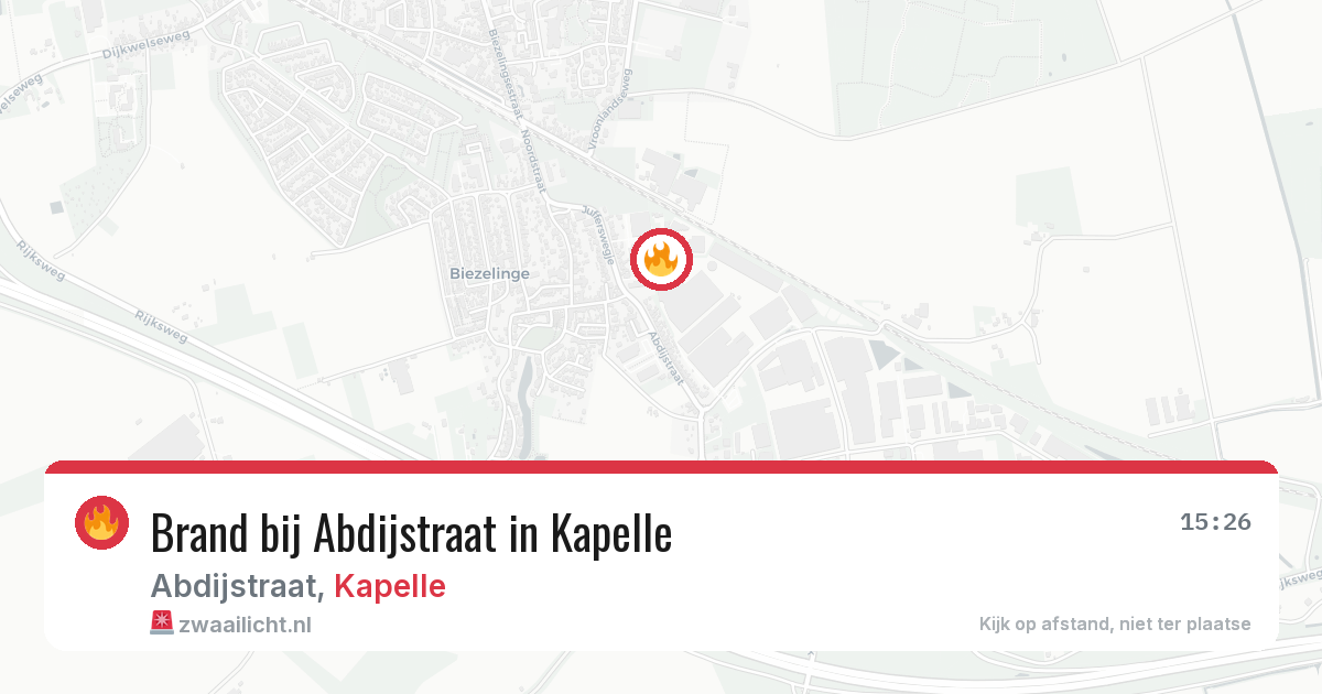 Brand bij Abdijstraat in Kapelle — 27 jun 2026
