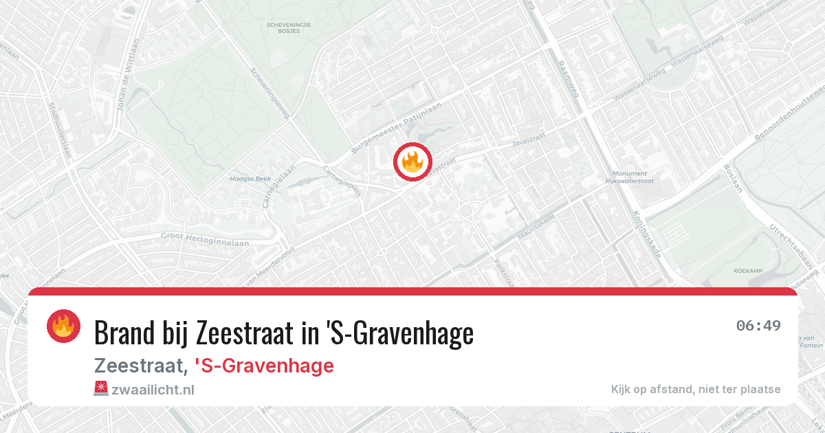 Brand bij Zeestraat in 'S-Gravenhage — 2 jun 2026