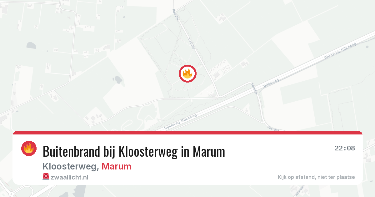 Buitenbrand bij Kloosterweg in Marum — 9 mei 2026