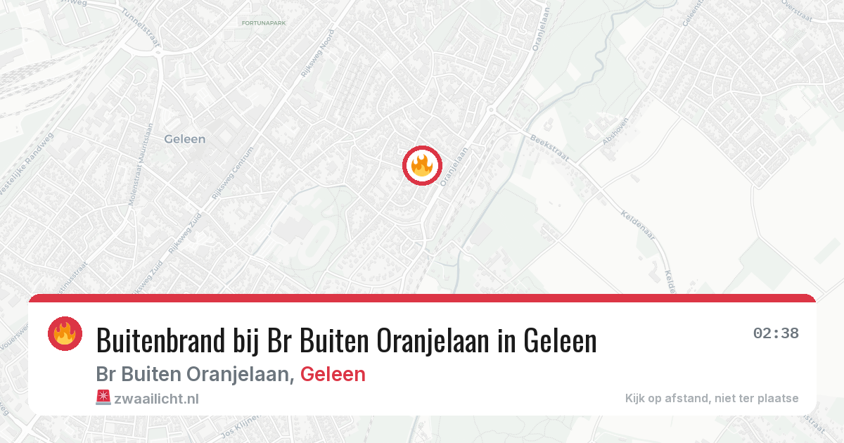 Buitenbrand bij Br Buiten Oranjelaan in Geleen — 9 feb 2026