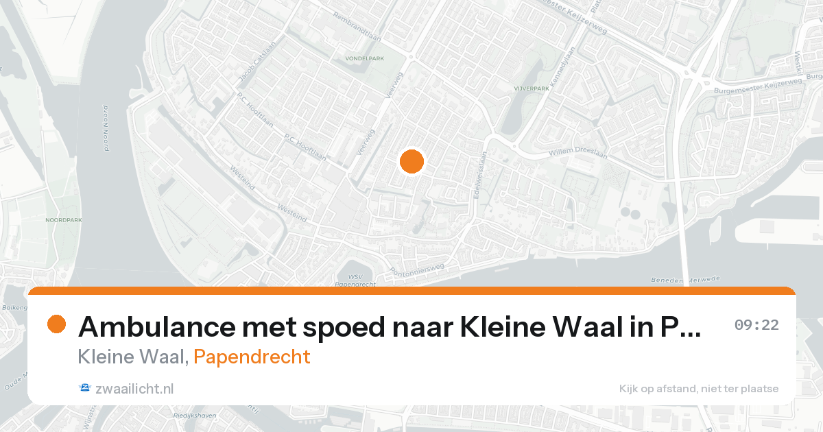 Ambulance met spoed naar Kleine Waal in Papendrecht — 18 aug 2026
