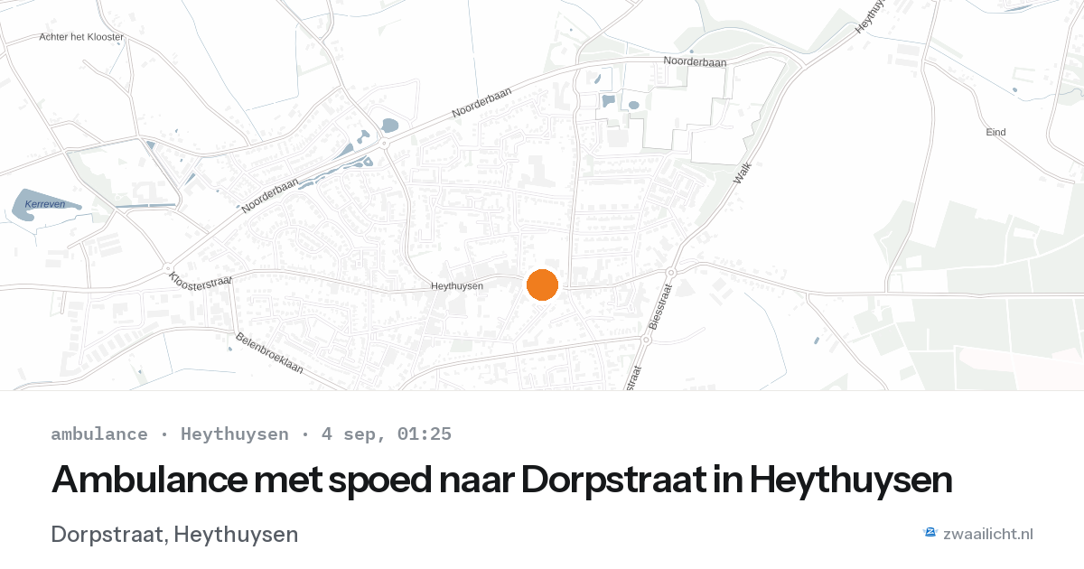 Ambulance met spoed naar Dorpstraat in Heythuysen — 3 sep 2026