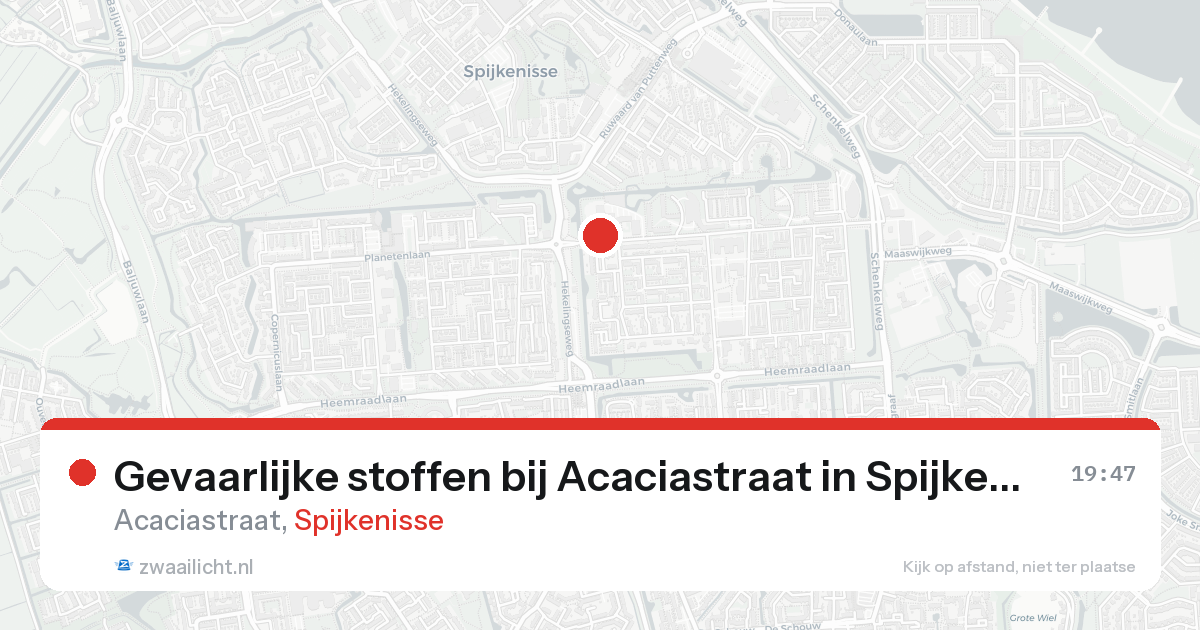Gevaarlijke stoffen bij Acaciastraat in Spijkenisse — 21 aug 2026