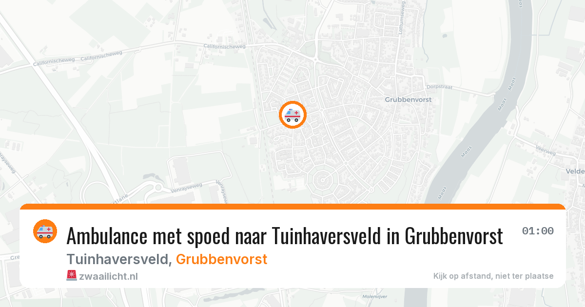 Ambulance met spoed naar Tuinhaversveld in Grubbenvorst — 29 jul 2026