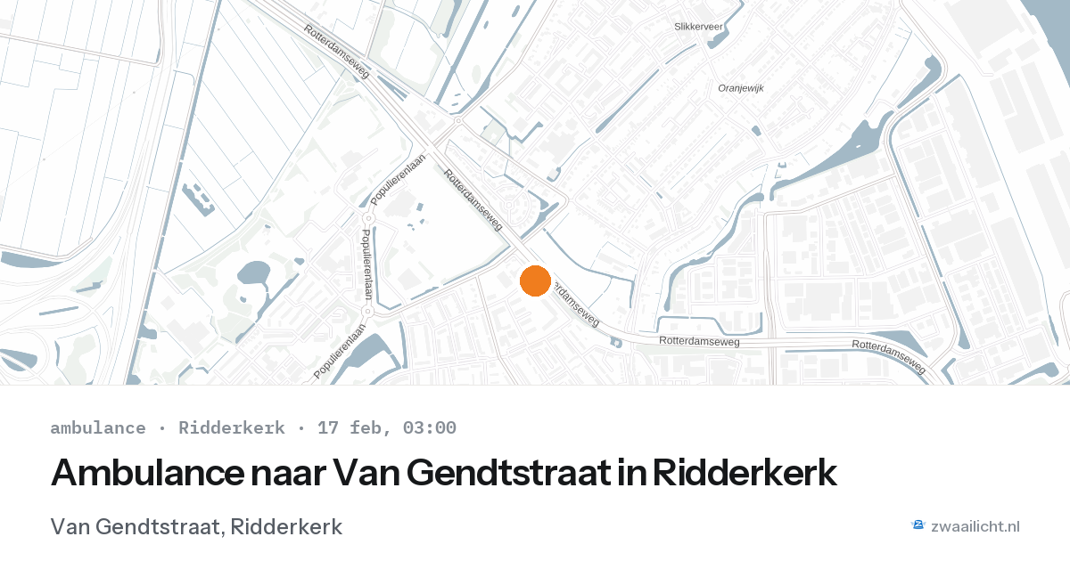 Ambulance naar Van Gendtstraat in Ridderkerk — 17 feb 2026