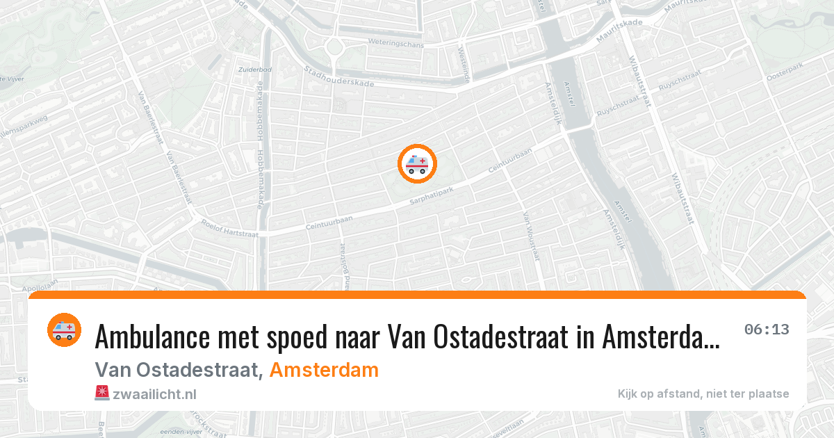 Ambulance met spoed naar Van Ostadestraat in Amsterdam — 8 jul 2026