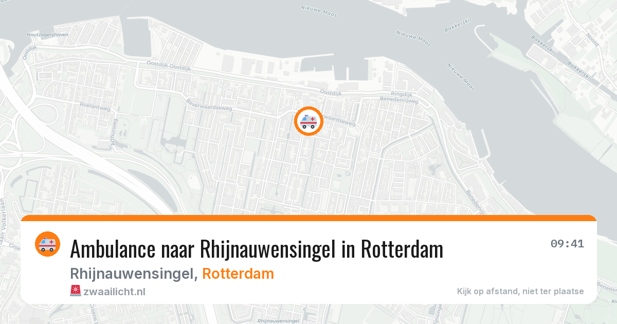 Ambulance naar Rhijnauwensingel in Rotterdam — 9 jul 2026