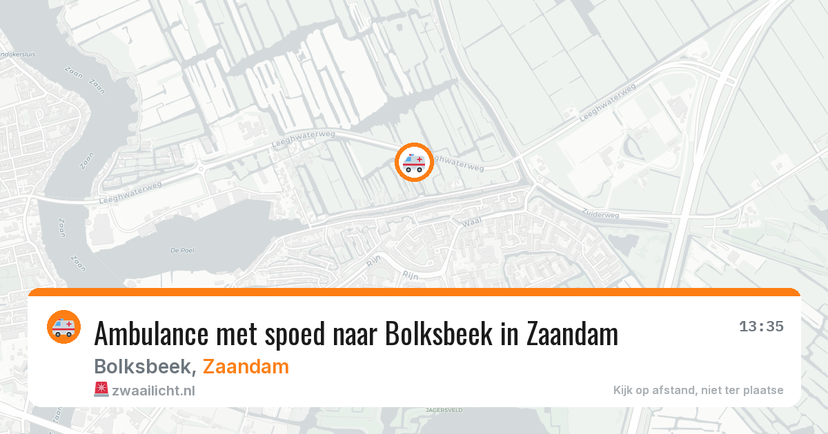 Ambulance met spoed naar Bolksbeek in Zaandam — 31 jul 2026