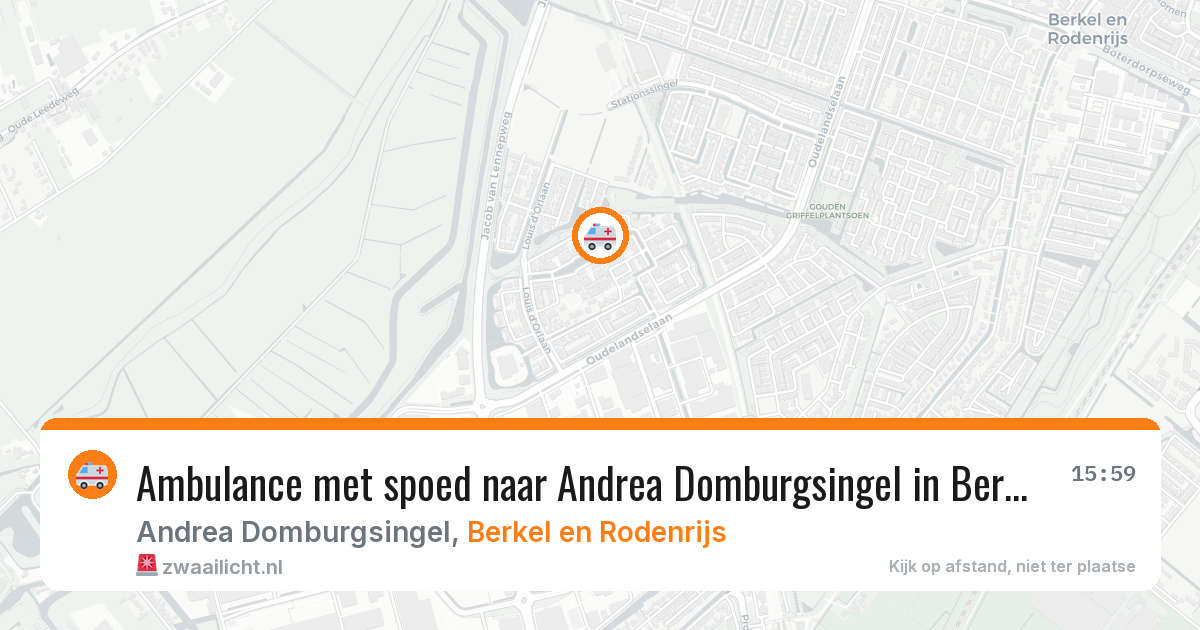 Ambulance met spoed naar Andrea Domburgsingel in Berkel en Rodenrijs — 29 mrt 2026