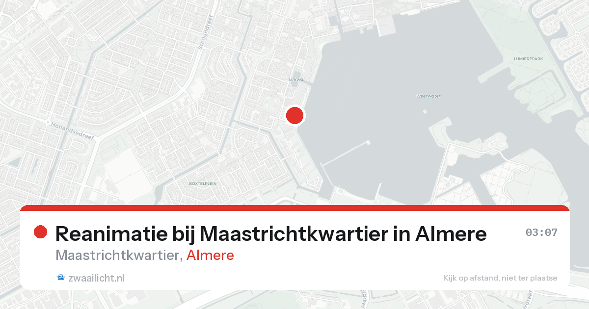 Reanimatie bij Maastrichtkwartier in Almere — 23 aug 2026