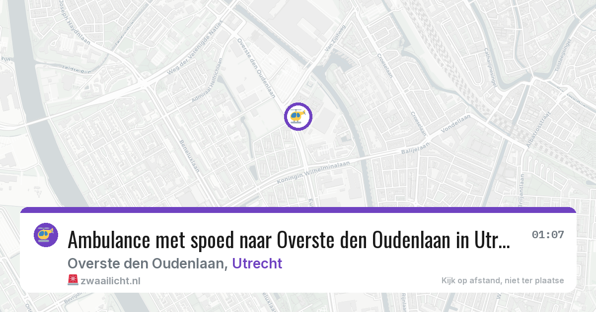 Ambulance met spoed naar Overste den Oudenlaan in Utrecht — 25 jul 2026