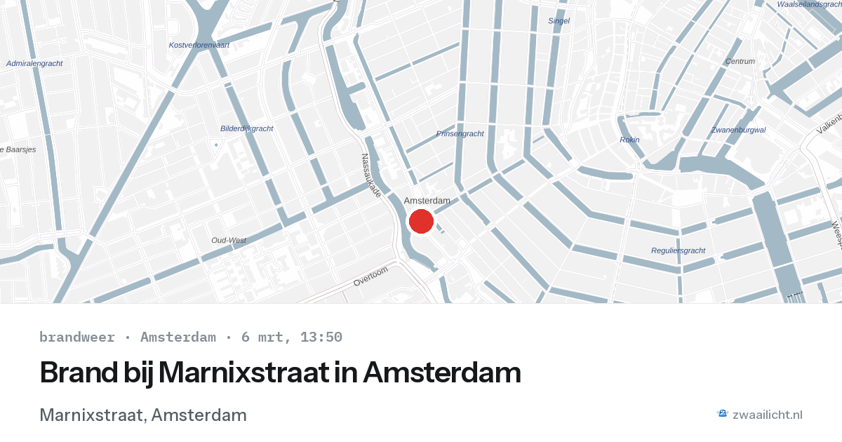 Brand bij Marnixstraat in Amsterdam — 6 mrt 2026