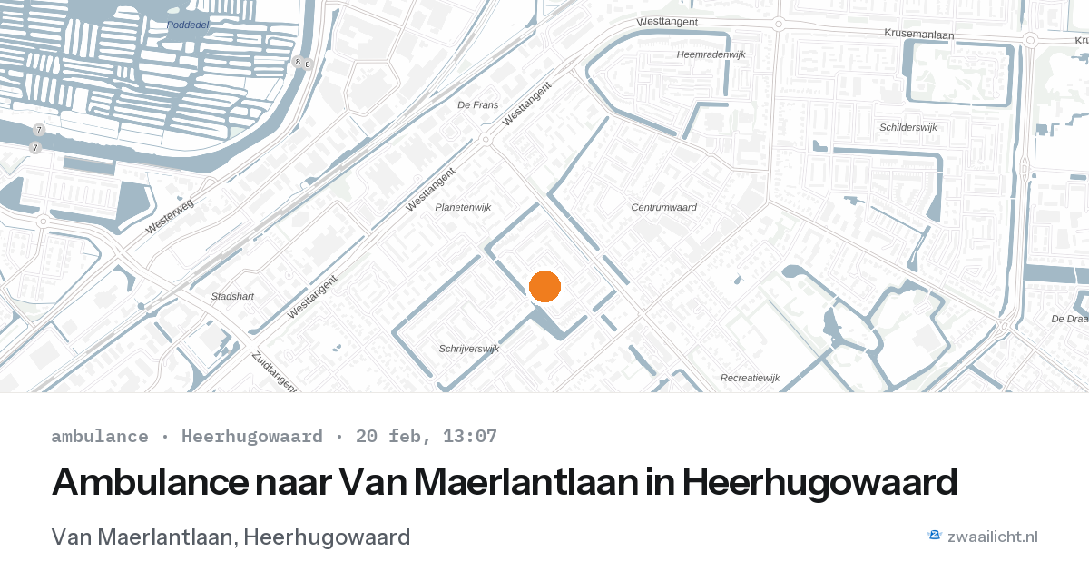 Ambulance naar Van Maerlantlaan in Heerhugowaard — 20 feb 2026
