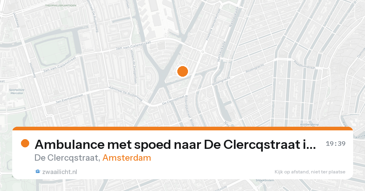 Ambulance met spoed naar De Clercqstraat in Amsterdam — 22 aug 2026