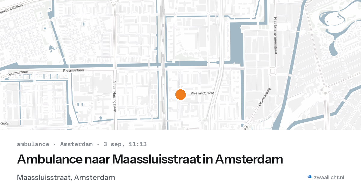 Ambulance naar Maassluisstraat in Amsterdam — 3 sep 2026