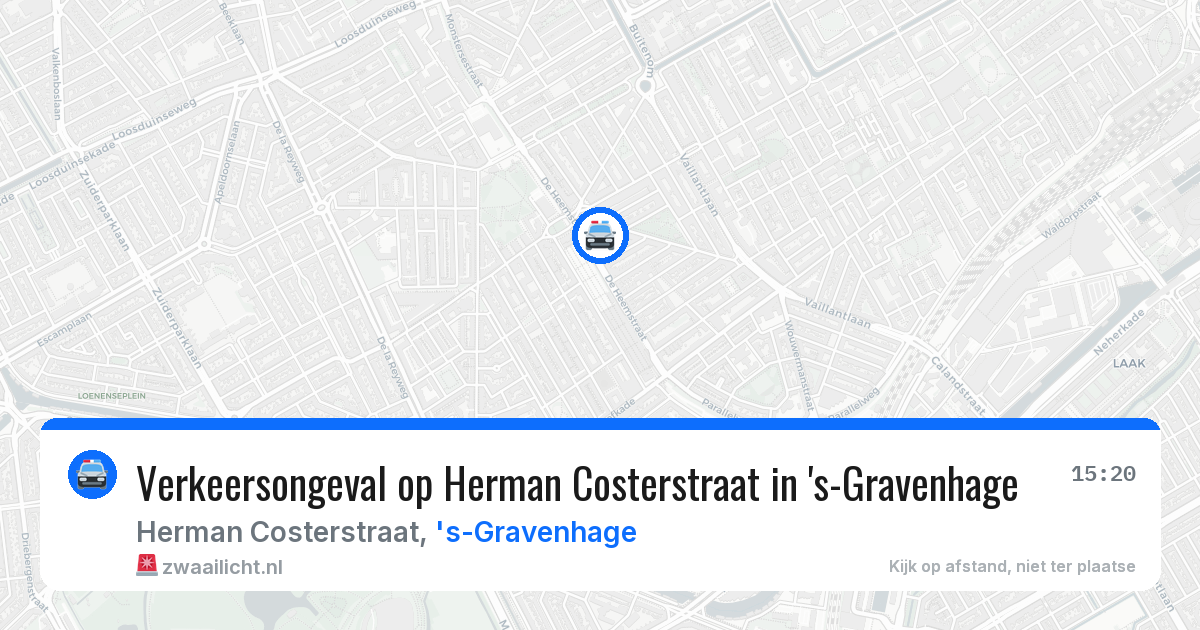 Verkeersongeval op Herman Costerstraat in 's-Gravenhage — 24 mei 2026