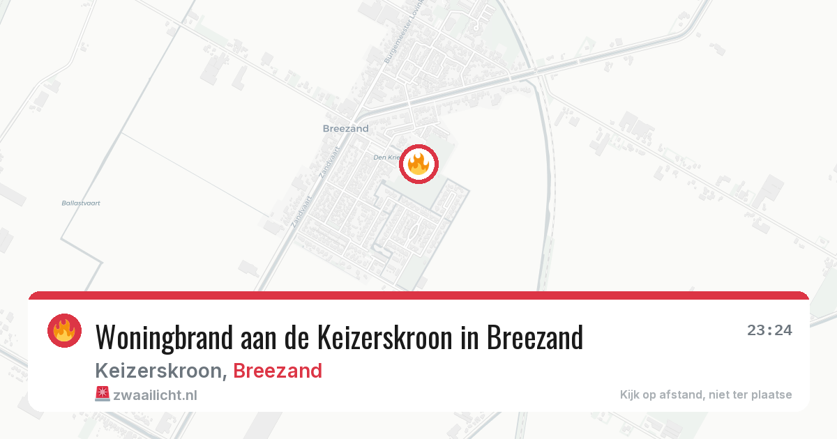 Woningbrand aan de Keizerskroon in Breezand — 19 jun 2026
