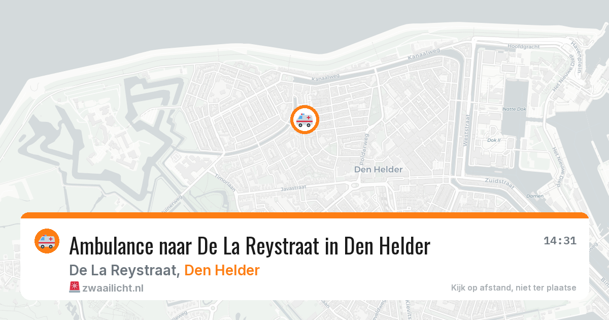 Ambulance naar De La Reystraat in Den Helder — 1 jun 2026