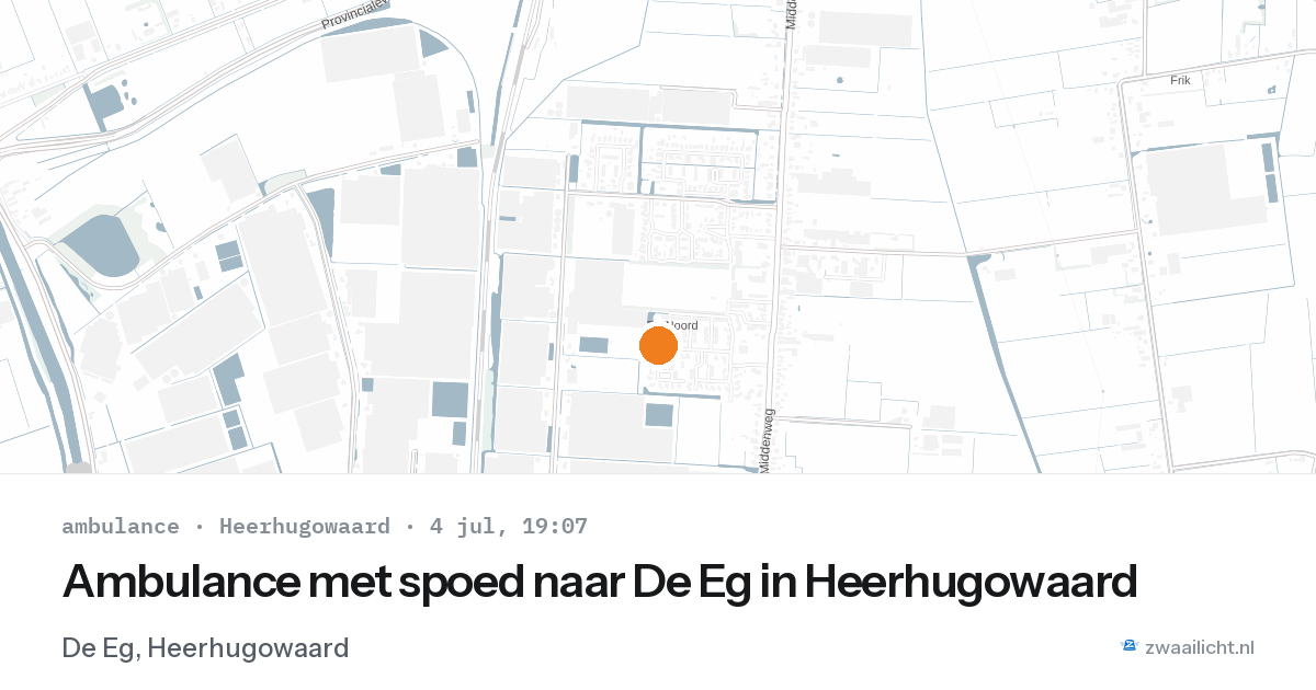Ambulance met spoed naar De Eg in Heerhugowaard — 4 jul 2026