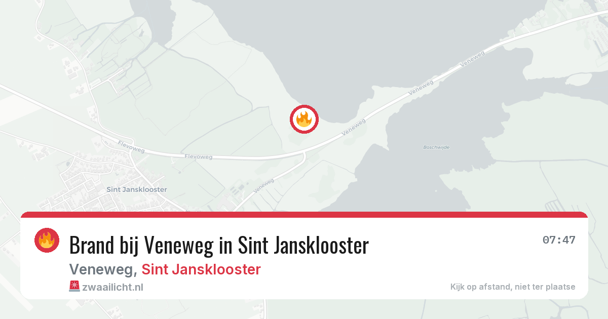 Brand bij Veneweg in Sint Jansklooster — 6 mrt 2026