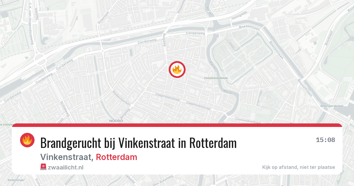 Brandgerucht bij Vinkenstraat in Rotterdam — 9 mei 2026