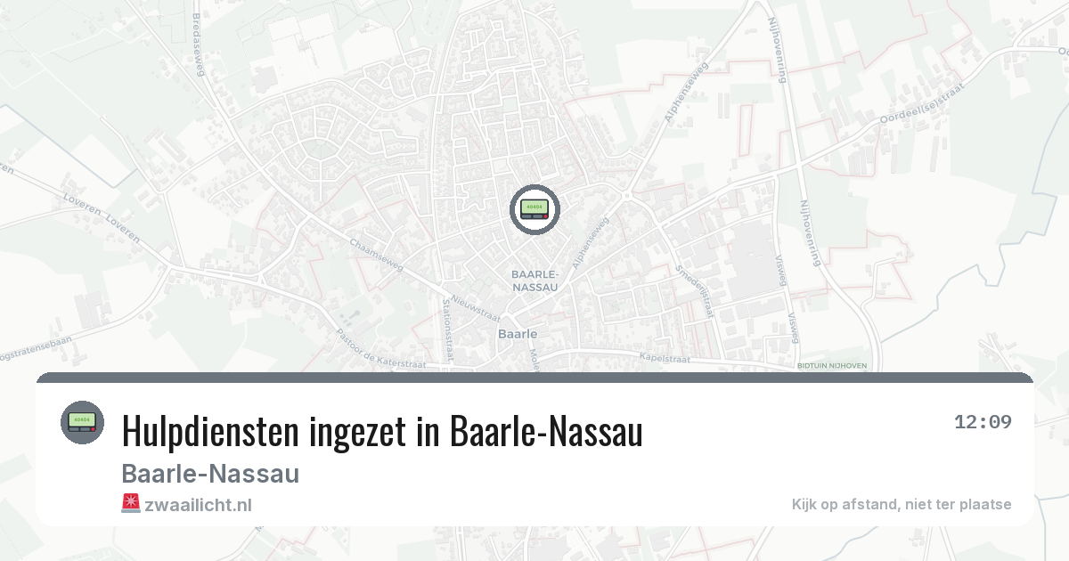 Hulpdiensten ingezet in Baarle-Nassau — 16 jun 2026 | 🚨 Zwaailicht.nl