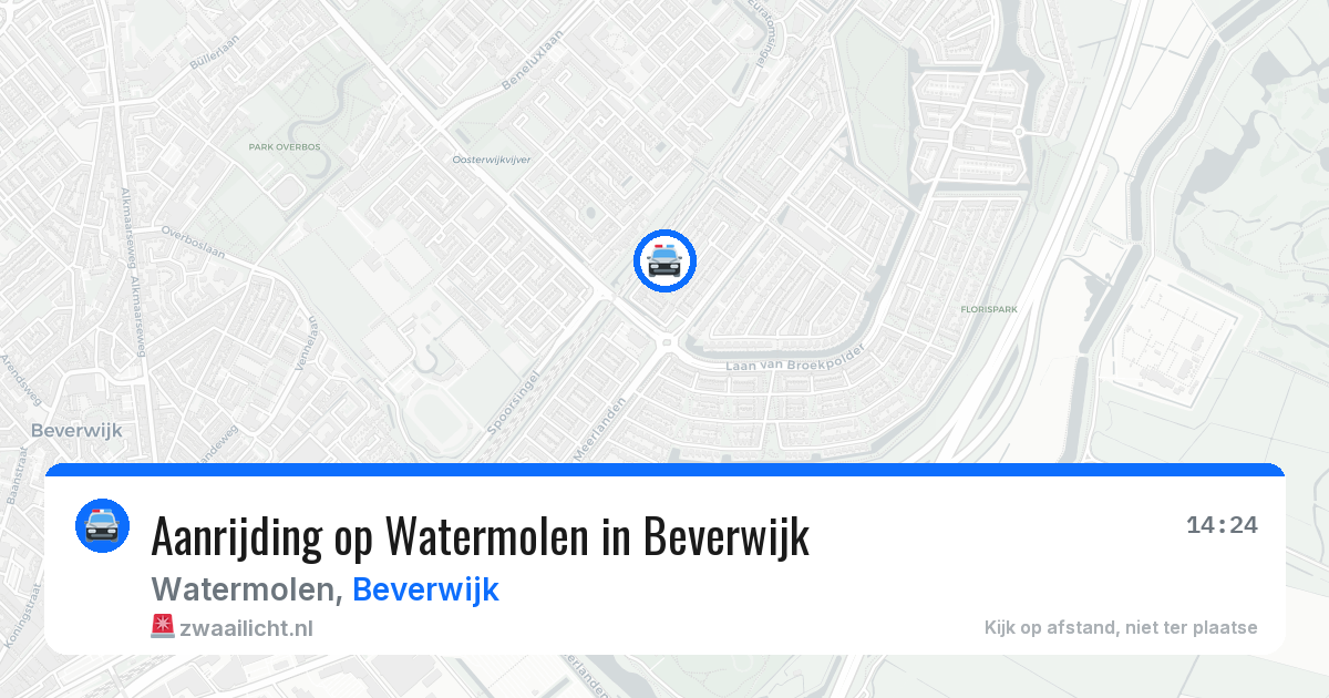 Aanrijding op Watermolen in Beverwijk — 25 jun 2026
