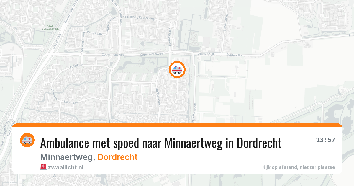 Ambulance met spoed naar Minnaertweg in Dordrecht — 12 jun 2026