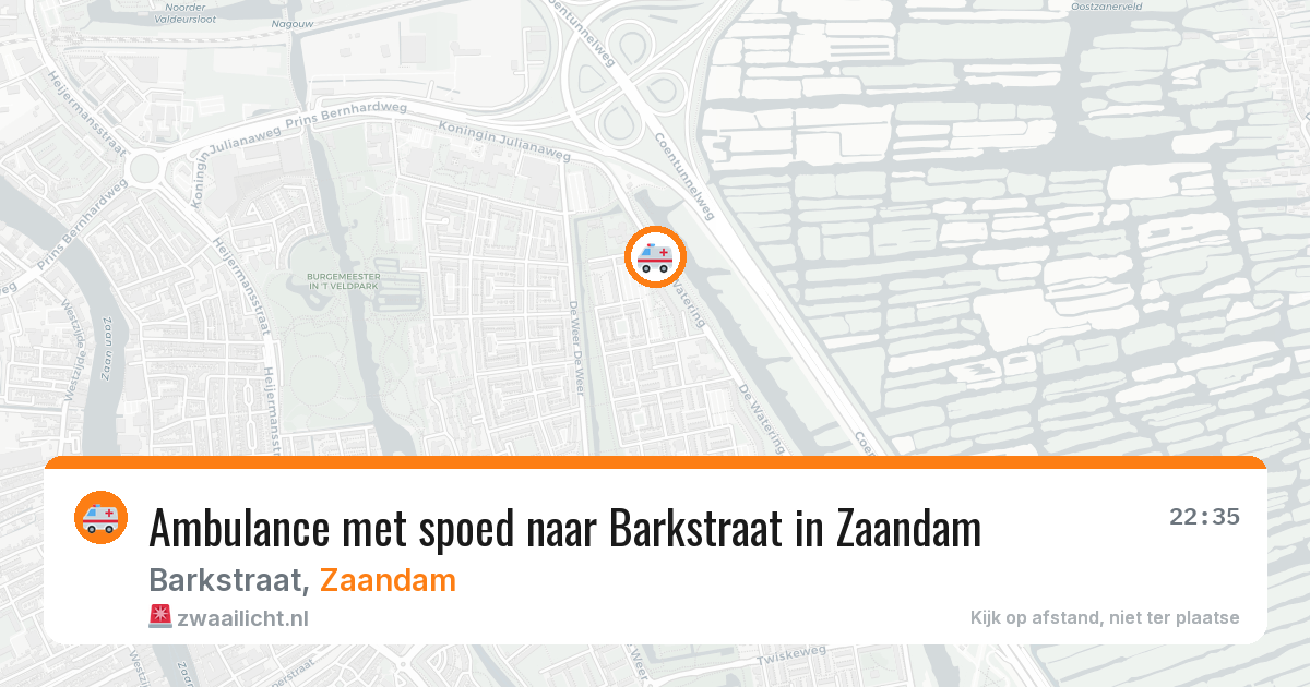Ambulance met spoed naar Barkstraat in Zaandam — 28 mrt 2026