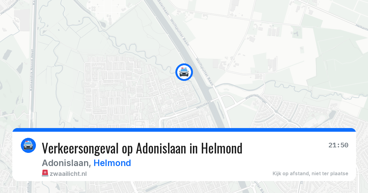 Verkeersongeval op Adonislaan in Helmond — 22 jul 2026
