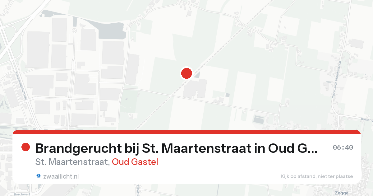 Brandgerucht bij St. Maartenstraat in Oud Gastel — 23 aug 2026