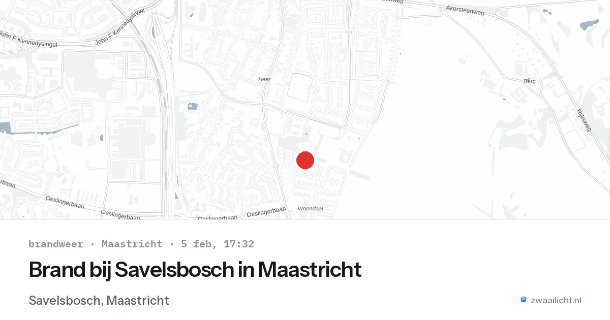 Brand bij Savelsbosch in Maastricht — 5 feb 2026
