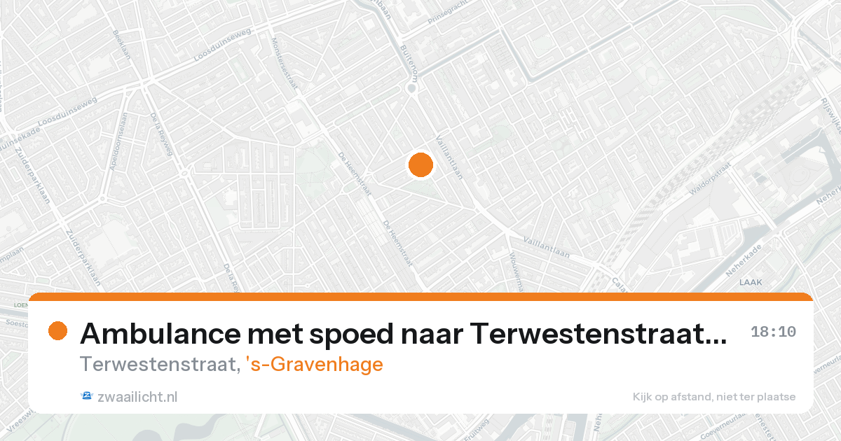 Ambulance met spoed naar Terwestenstraat in 's-Gravenhage — 16 aug 2026