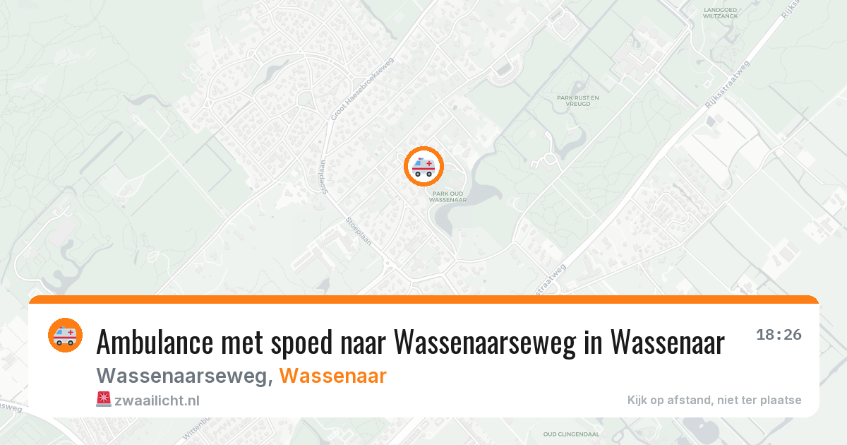 Ambulance met spoed naar Wassenaarseweg in Wassenaar — 20 jul 2026