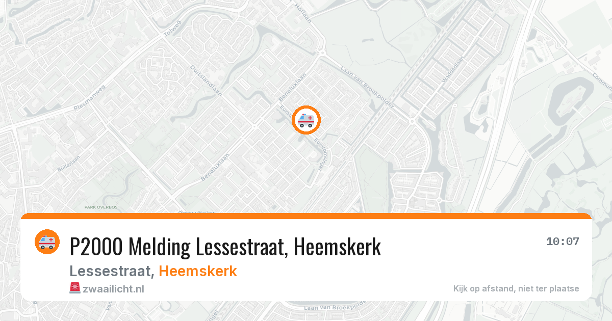 P2000 Melding Lessestraat, Heemskerk — 27 feb 2026