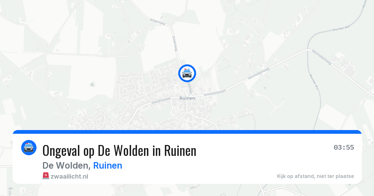 Ongeval op De Wolden in Ruinen — 28 jun 2026